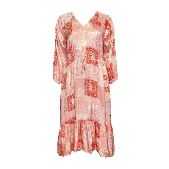 ROLLER RABBIT Maisie Patchwork Olaya Maxi Dress, Pink, XL - Picture 4 of 11